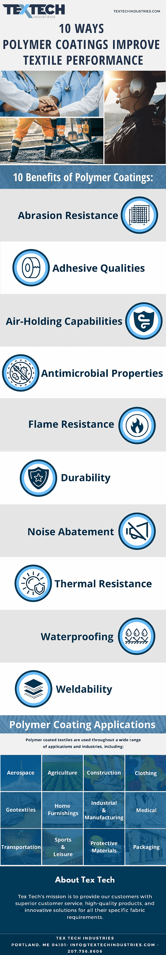 Tex Tech - 10 Ways That Polymer Coatings Improve Textile Performance Tex Tech - 10 Ways That Polymer Coatings Improve Textile Performance